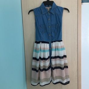 Fun & Flirt Denim Waist Tie Belt Dress SZ S